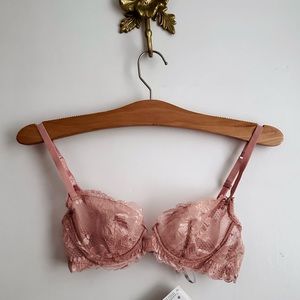 Rose lave La Perla balconette lace bra | 30 B